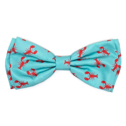 Lobsters Dog Bow Tie – Polyester, Teal, Sizes S, L