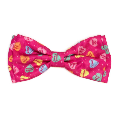 Puppy Love Dog Bow Tie – Polyester, Pink, Sizes S, L