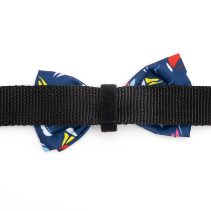 Sailboats Dog Bow Tie – Polyester, Navy, Sizes S, L