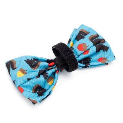 Squirrely Dog Bow Tie – Polyester, Teal, Sizes S, L
