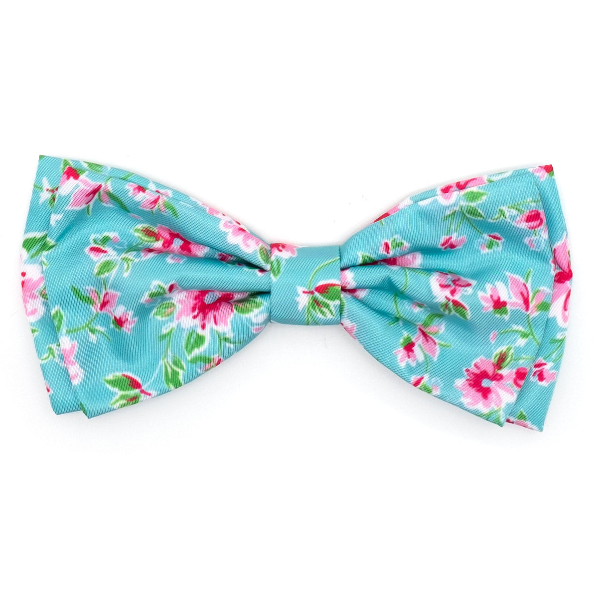 Watercolor Floral Dog Bow Tie – Polyester, Teal, Sizes S, L