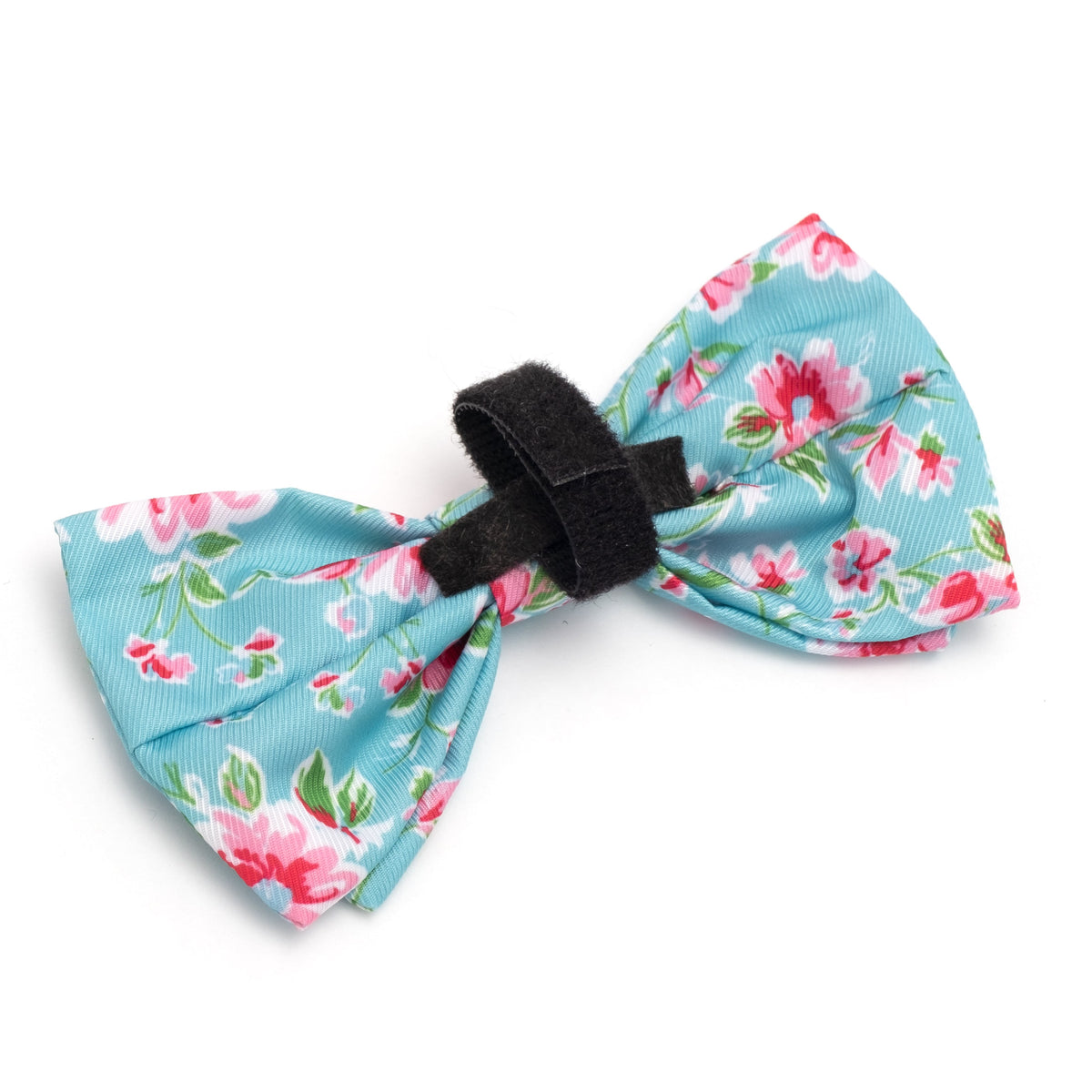 Watercolor Floral Dog Bow Tie – Polyester, Teal, Sizes S, L