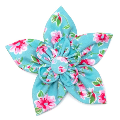 Watercolor Floral Dog Flower – Polyester, Teal, Sizes S, L