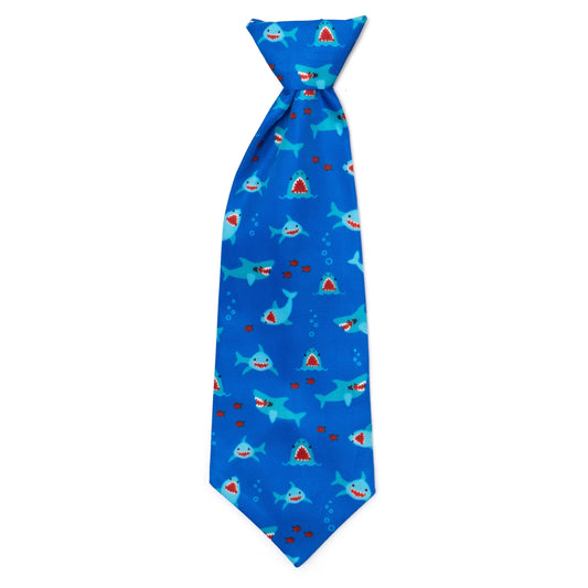 Chomp Dog Neck Tie – Polyester, Blue, Sizes S, L
