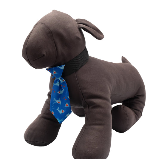 Chomp Dog Neck Tie – Polyester, Blue, Sizes S, L
