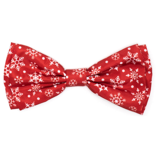 Let It Snow Dog Bow Tie – Polyester, Red, Sizes S, L