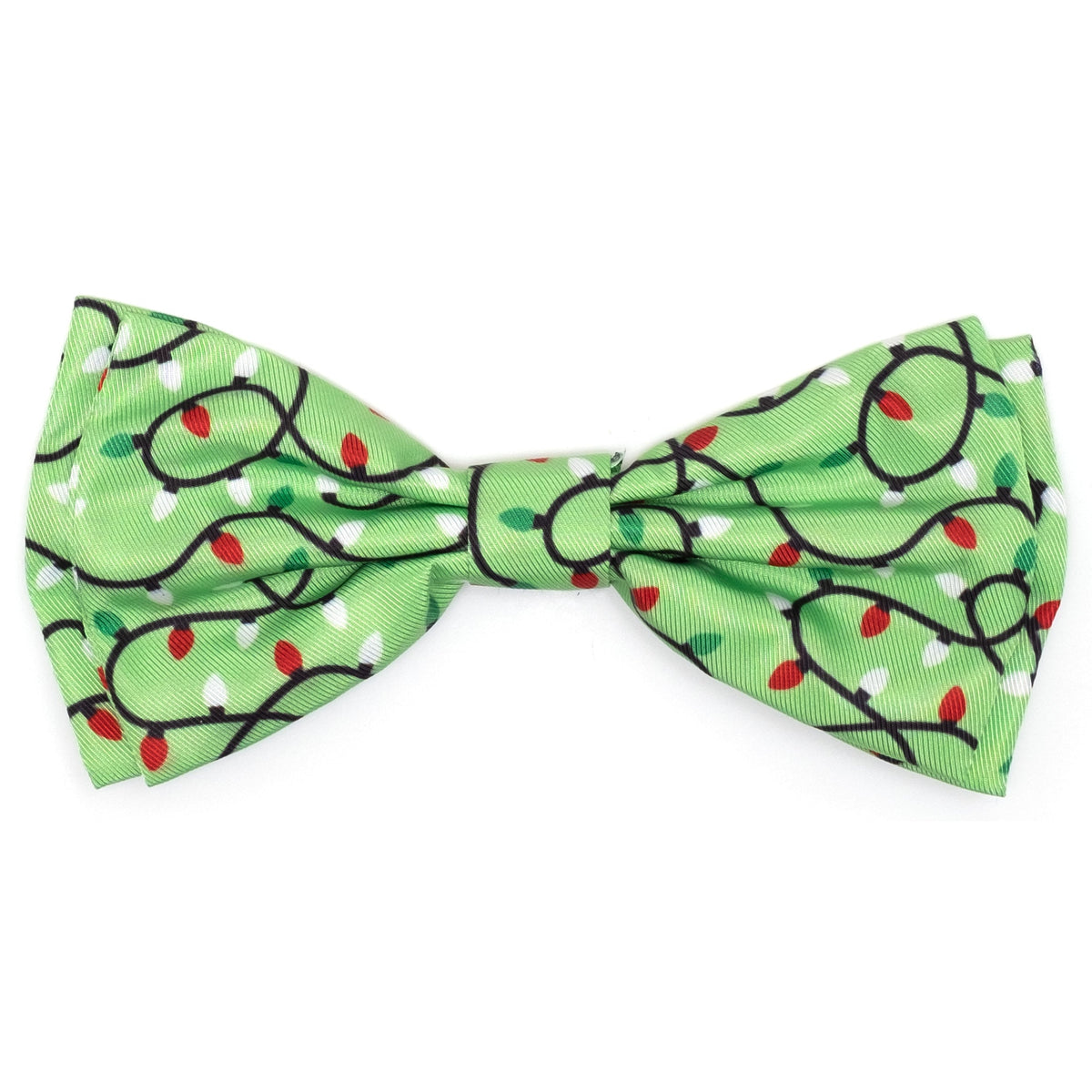 Lit Dog Bow Tie – Polyester, Green, Sizes S, L