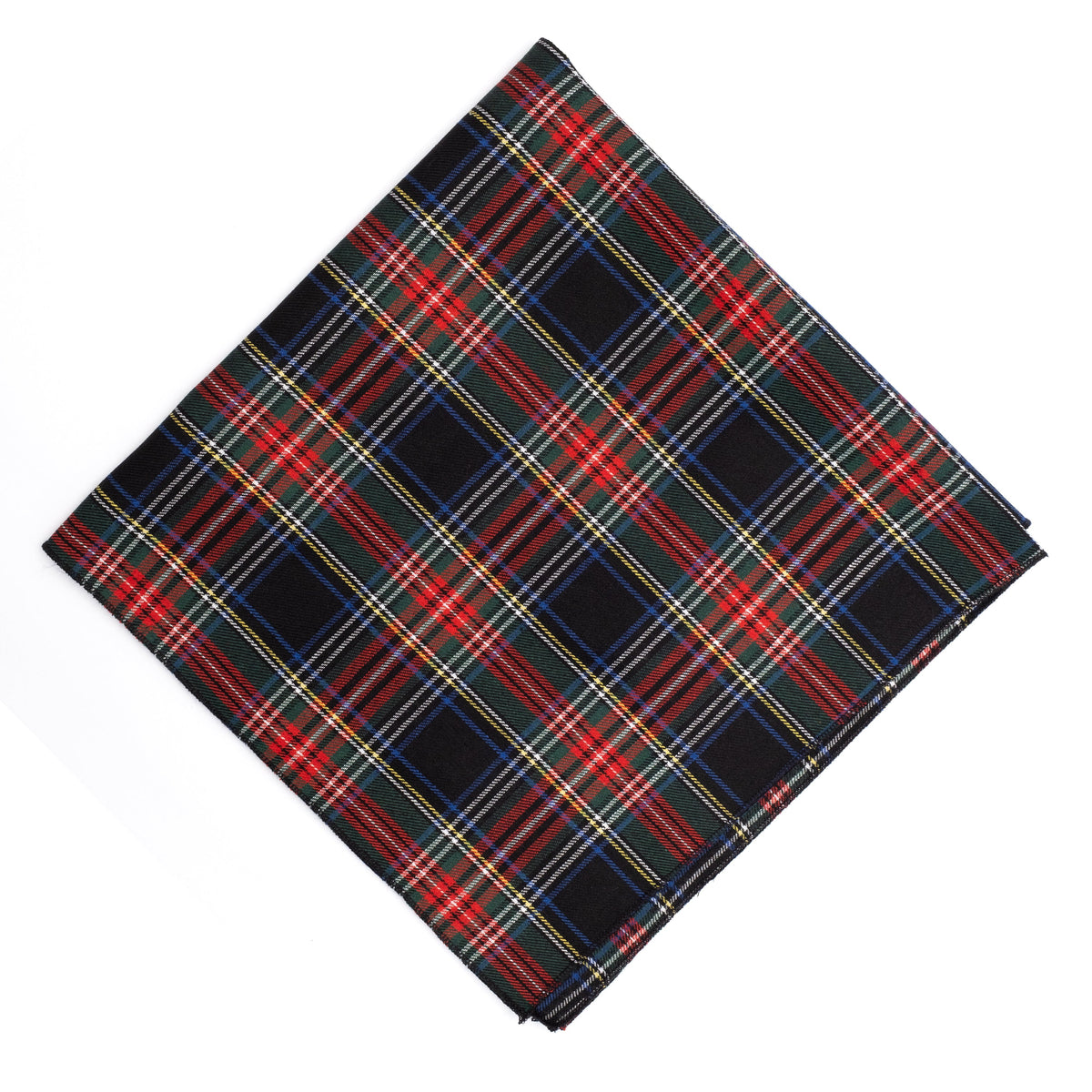 Black Stewart Dog Bandana – Cotton, Black Multicolored, Sizes S, L