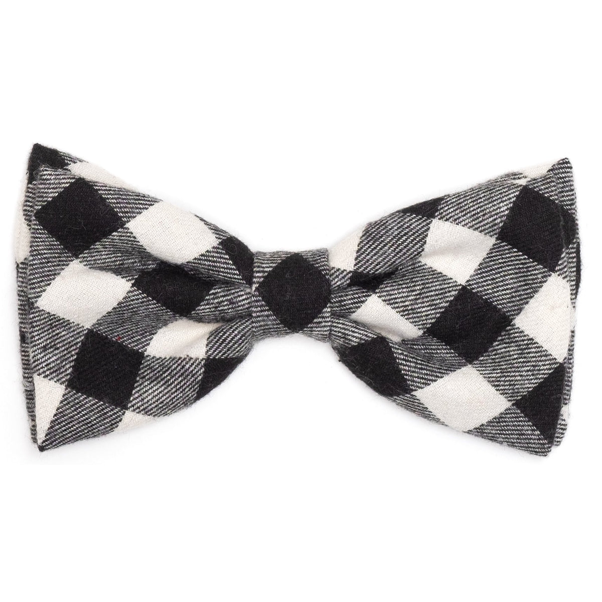 Black/Off White Buffalo Dog Bow Tie – Cotton, Black/White, Sizes S, L