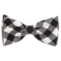 Black/Off White Buffalo Dog Bow Tie – Cotton, Black/White, Sizes S, L