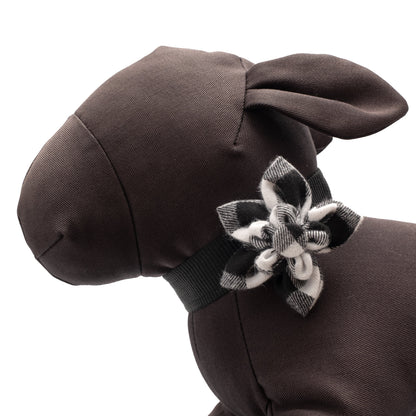 Black/Off White Buffalo Dog Flower – Cotton, Black/White, Sizes S, L
