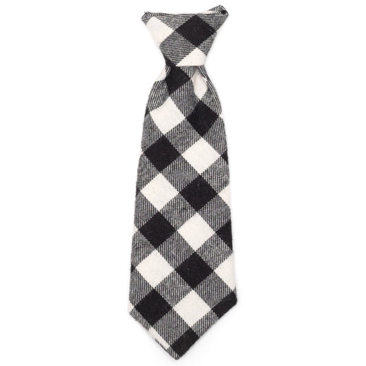 Black/Off White Buffalo Dog Neck Tie – Cotton, Black/White, Sizes S, L