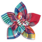 Coral Multi Plaid Dog Flower – Cotton, Coral Multicolored, Sizes S, L