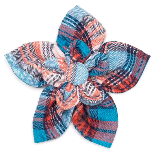 Cornflower Blue/Red Plaid Dog Flower – Cotton, Blue/Red, Sizes S, L