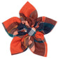 Orange/Navy Plaid Dog Flower – Cotton, Orange/Navy, Sizes S, L