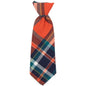 Orange/Navy Plaid Dog Neck Tie – Cotton, Orange/Navy, Sizes S, L