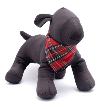 Red Plaid III Dog Bandana – Cotton, Red, Sizes S, L