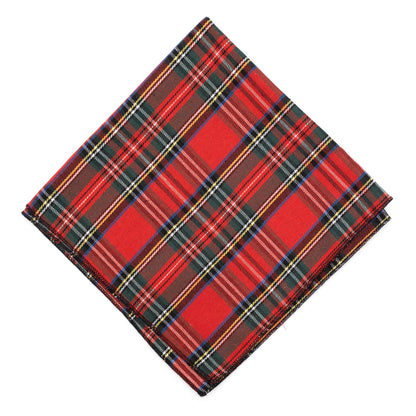 Red Plaid III Dog Bandana – Cotton, Red, Sizes S, L