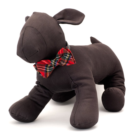Red Plaid III Dog Bow Tie – Cotton, Red, Sizes S, L