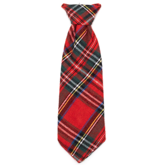 Red Plaid III Dog Neck Tie – Cotton, Red, Sizes S, L