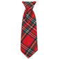 Red Plaid III Dog Neck Tie – Cotton, Red, Sizes S, L