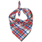 Red/Hunter Blue Plaid Dog Bandana – Cotton, Red/Blue, Sizes S, L