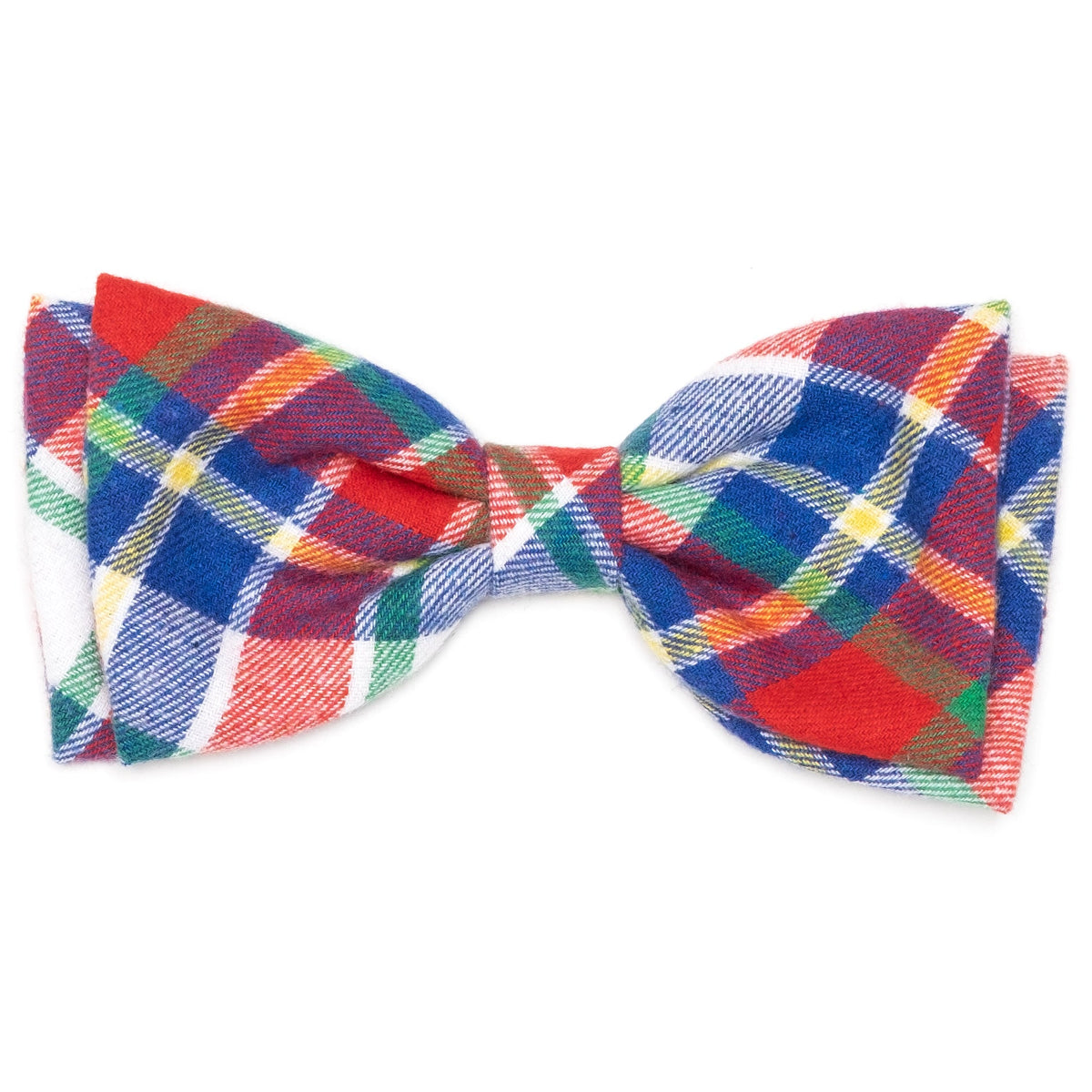 Red/Hunter Blue Plaid Dog Bow Tie – Cotton, Red/Blue, Sizes S, L