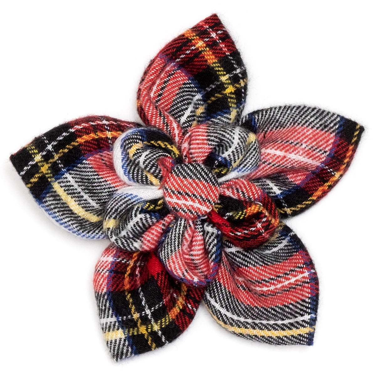 Stewart Tartan Green Dog Flower – Cotton, Green/White & Red/White, Sizes S, L
