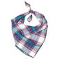 Teal/Purple Plaid Dog Bandana – Cotton, Teal/Purple, Sizes S, L