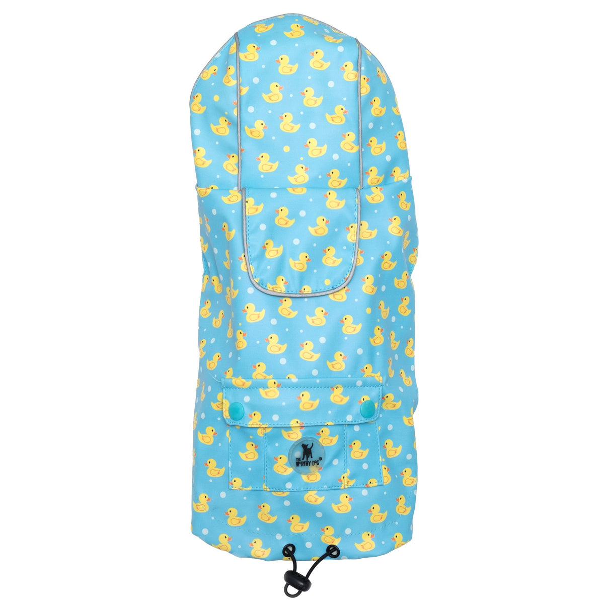 Blue Rubber Duck Dog Raincoat, blue, main product view