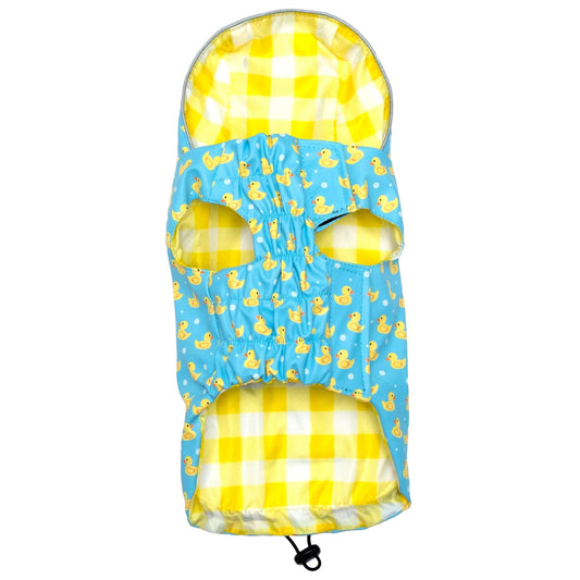 Blue Rubber Duck Dog Raincoat, blue, product view 2