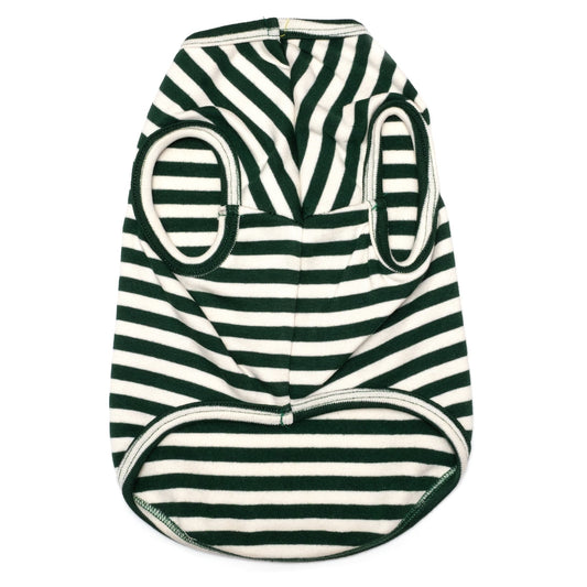 Football Dog Tank Top – Cotton, Green/White, Sizes XS–XXL