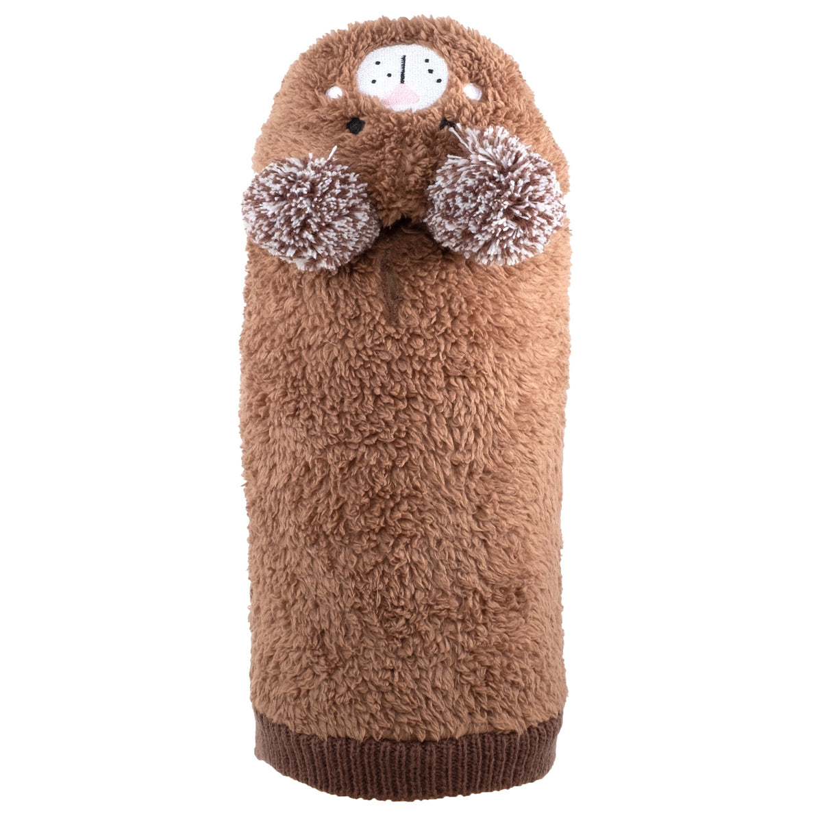 Bear Hoodie Dog Sweater – Acrylic, Brown, Sizes XS–XXL