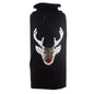 Reversible Sequins Reindeer Dog Sweater – Acrylic, Black, Sizes XS–XXL