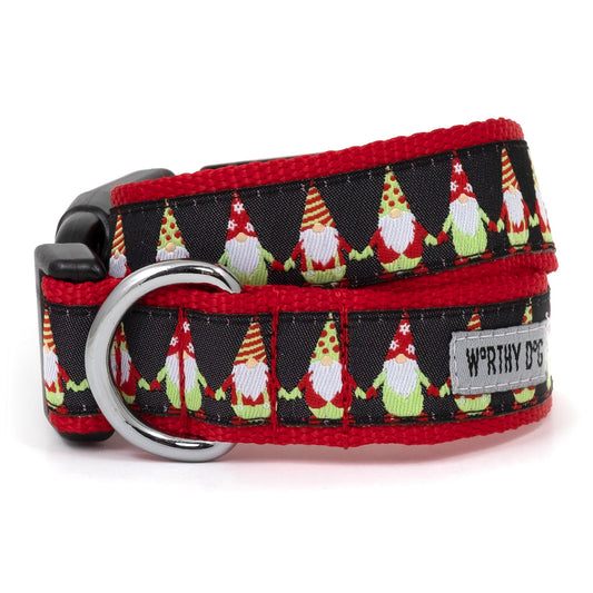 Gnomes Dog Collar – Black, Sizes XS–XL
