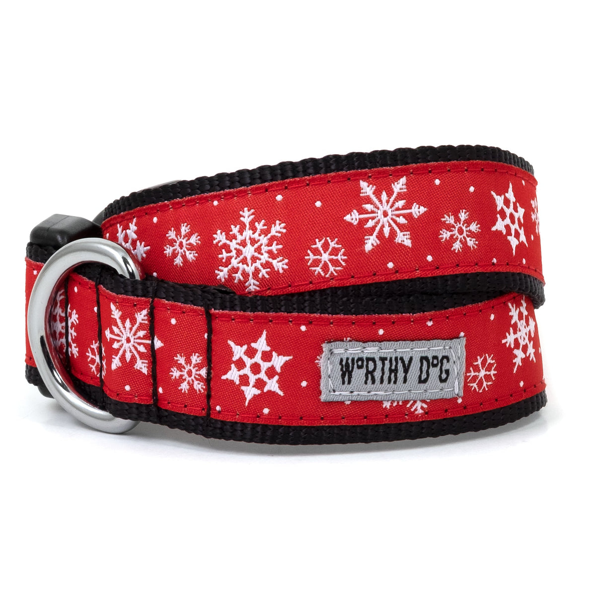 Let It Snow Dog Collar – Red, Sizes XS–XL