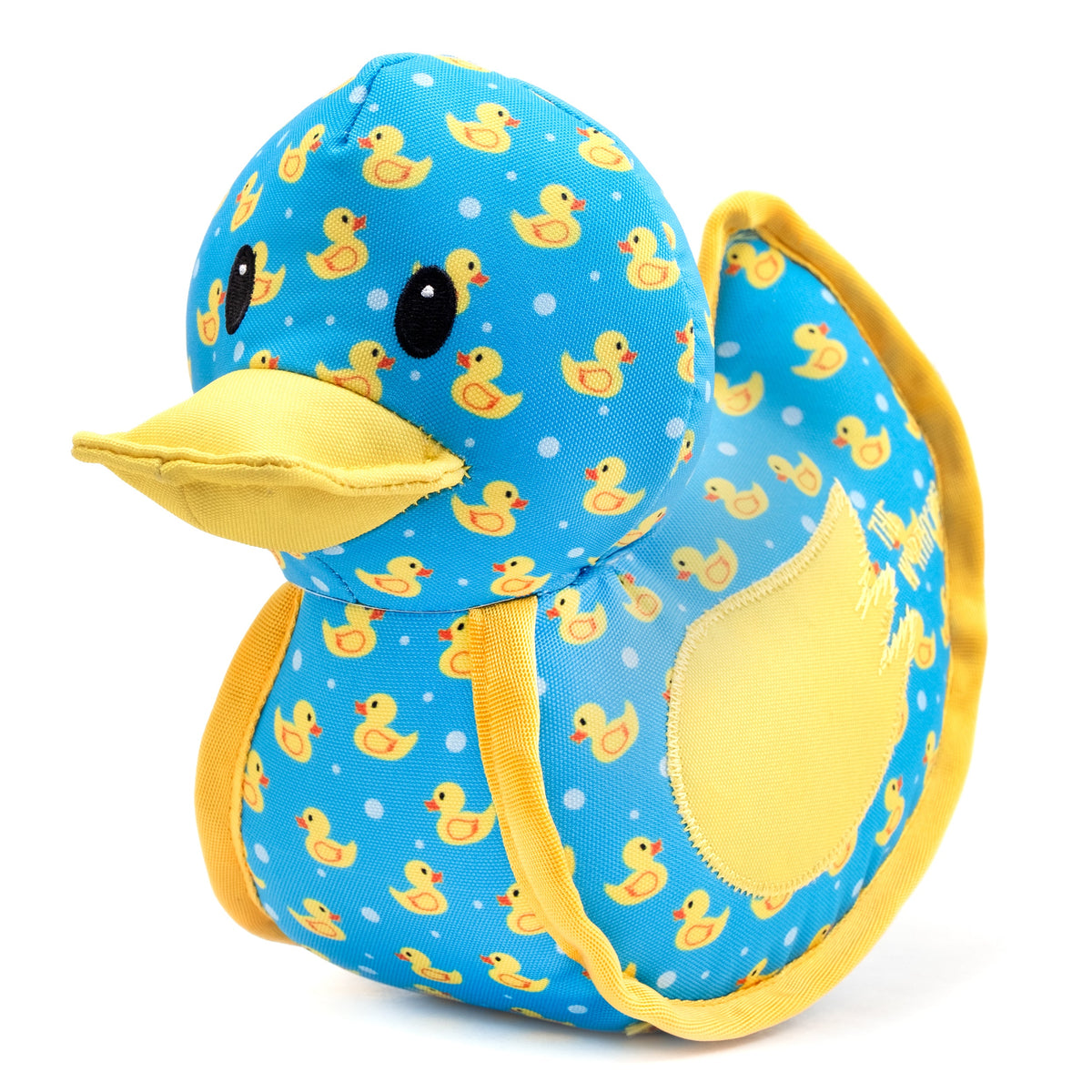 Duck Squeaky Fabric Dog Toy in blue, main product view