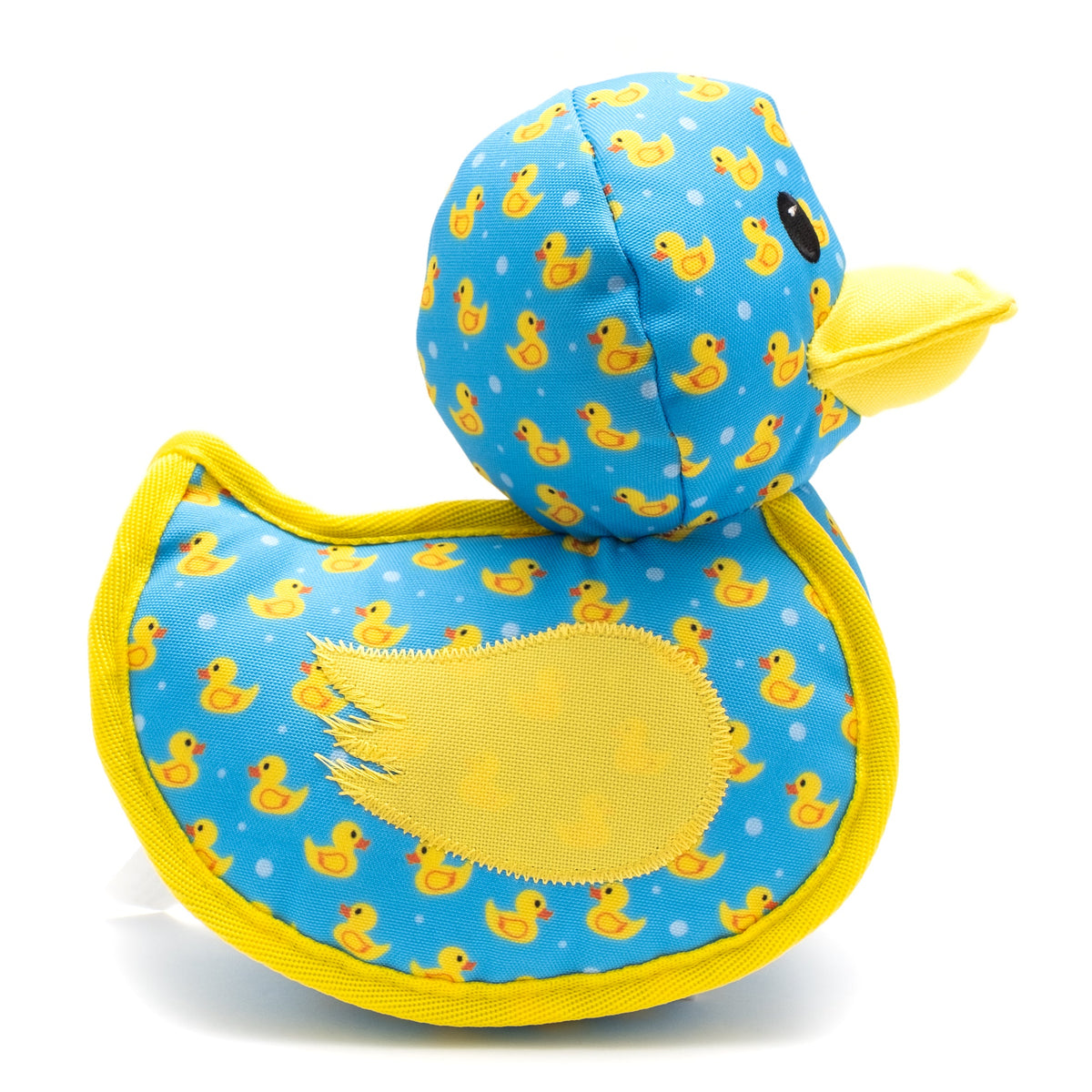 Duck Squeaky Fabric Dog Toy in blue, product view 2