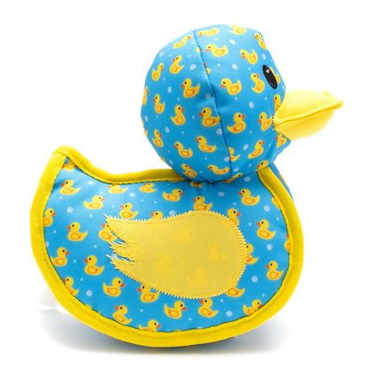 Duck Squeaky Fabric Dog Toy in blue, product view 2