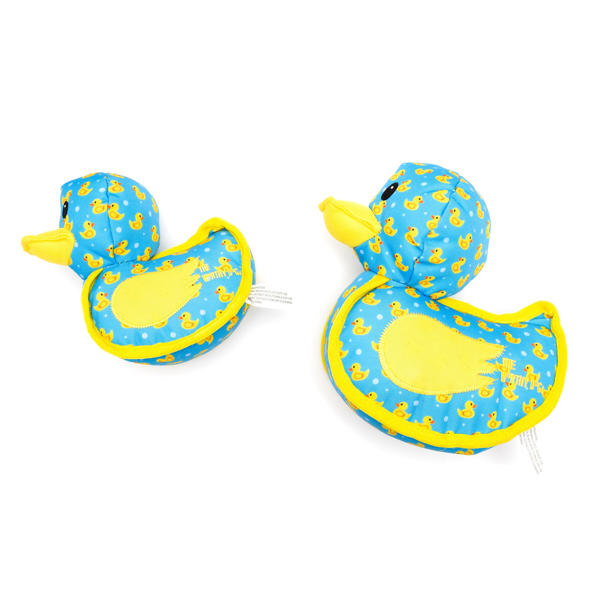 Duck Squeaky Fabric Dog Toy in blue, product view 3