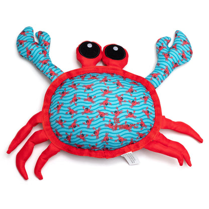 Crab Squeaky Dog Toy in teal, main product view