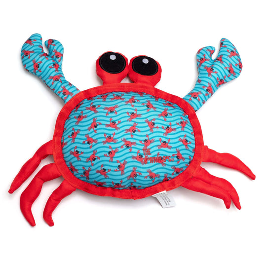 Crab Squeaky Dog Toy in teal, main product view