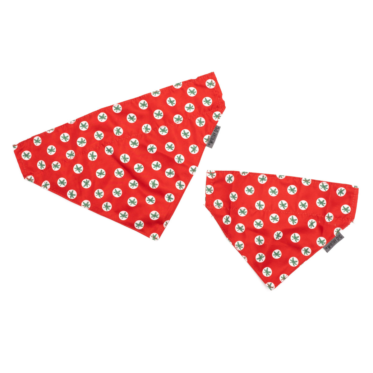 Ohio State Tossed Decals Dog Slide-On Bandana – Polyester, Scarlet, Sizes S, L