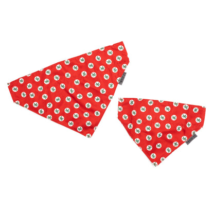 Ohio State Tossed Decals Dog Slide-On Bandana – Polyester, Scarlet, Sizes S, L