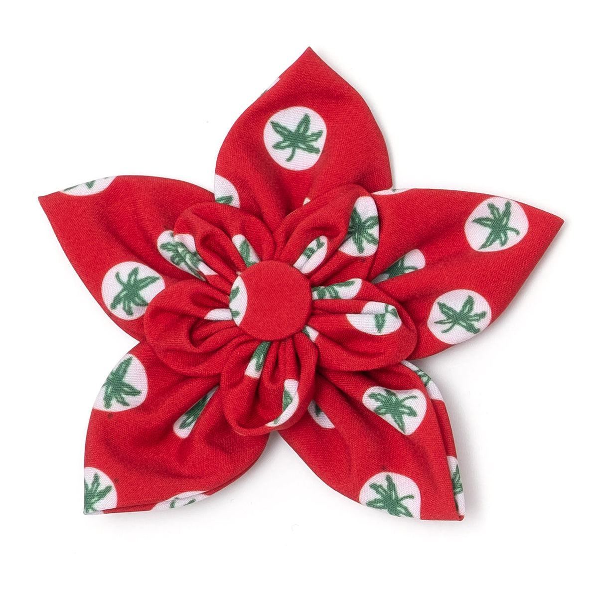 Ohio State Tossed Decals Dog Flower – Polyester, Scarlet, Sizes S, L