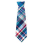 Madras Plaid Dog Neck Tie – Cotton, Blue/Navy/Multicolored, Sizes S, L