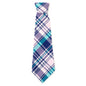 Madras Plaid Dog Neck Tie – Cotton, Navy/Pink/Turquoise, Sizes S, L