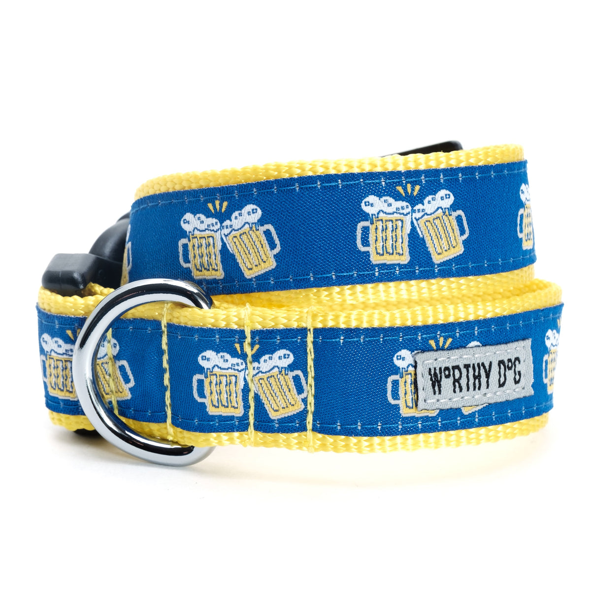 Cheers! Dog Collar – Navy, Sizes XS–XL