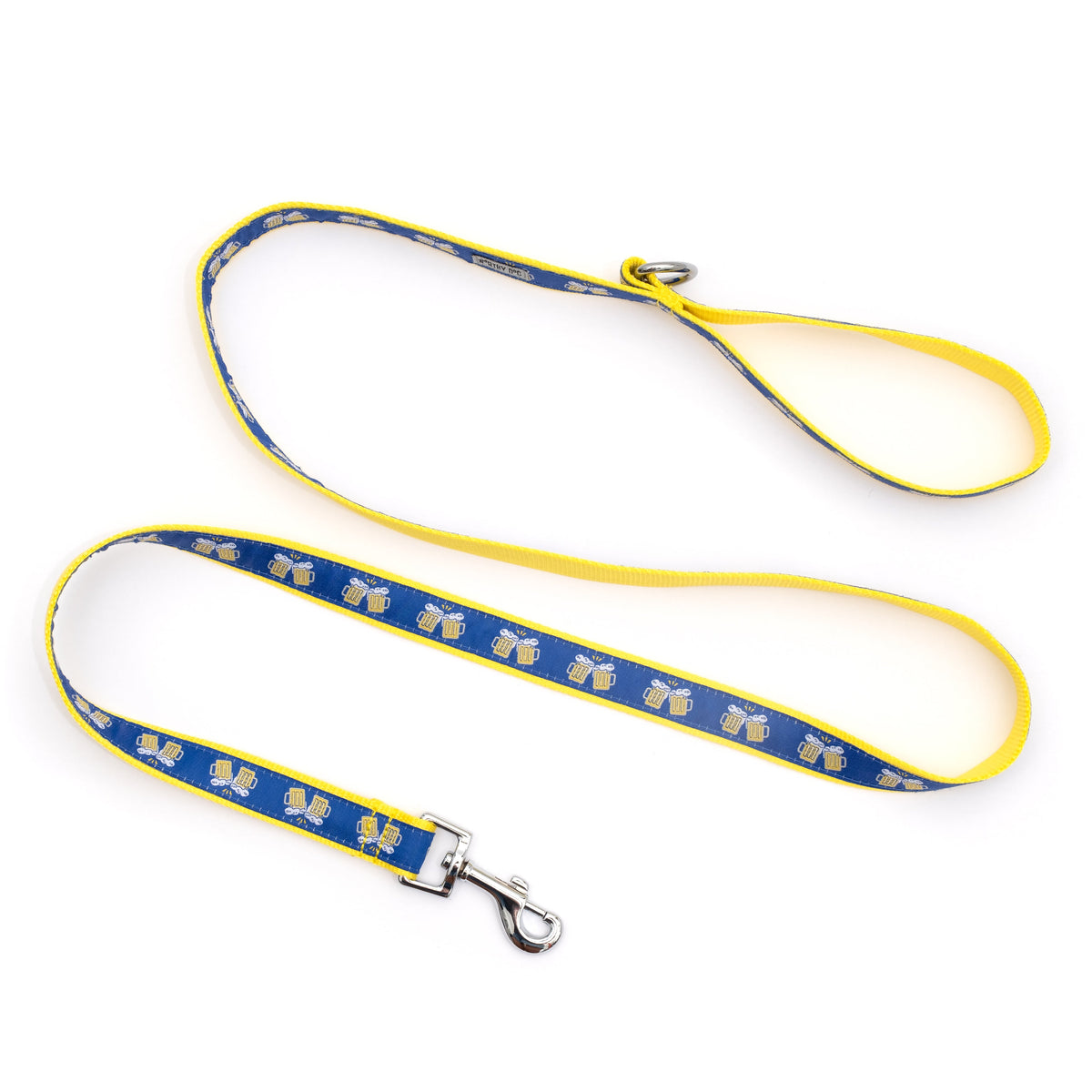 Blue Beer Mug Nylon Dog Leash — extended leash