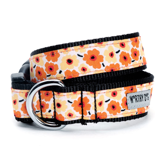 Fleurs Dog Collar – Yellow & Pink, Sizes XS–XL